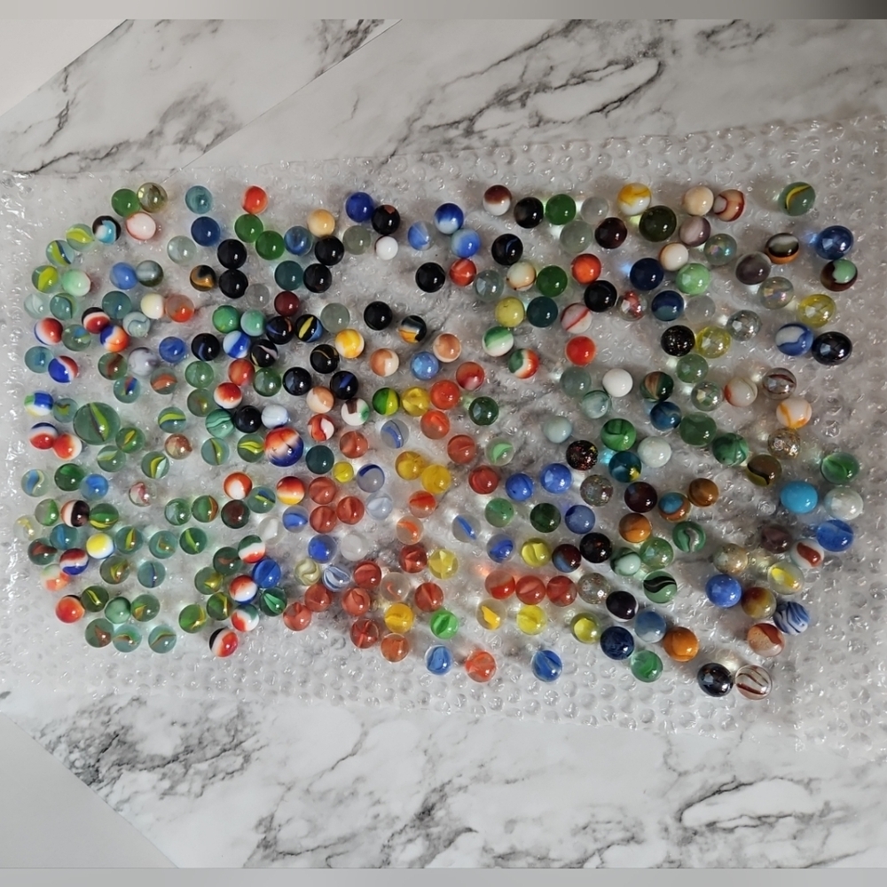 Vintage Marbles Lot- Art Glass, Swirls, Slags, Peltier, Akro, Vitro 3.5 Lbs